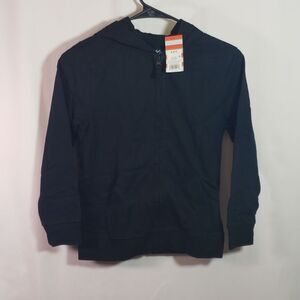 Cat & Jack Boys Black Hooded Zip Front To S 6/7(AE)